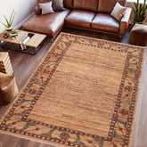 handmade Modern Gabbeh Beige Rust Hand Knotted RECTANGLE 100% WOOL area rug 6  x 9
